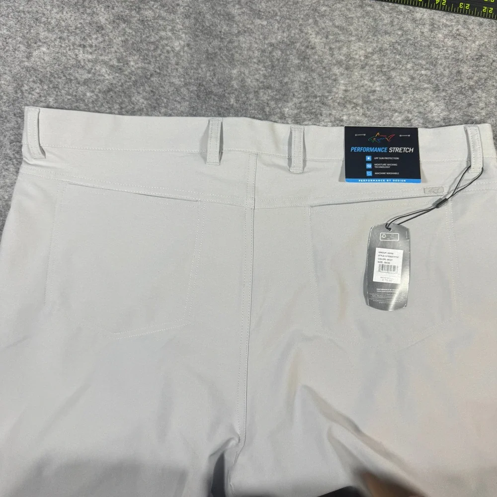Greg Norman Mens Performance Stretch Golf Pants Sky Grey 38x30 G7S26XTP737 NEW